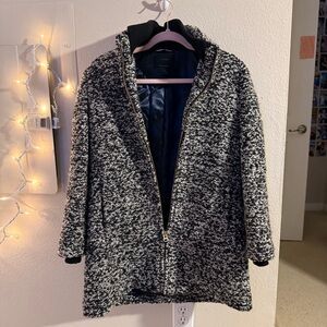 J. Crew Monochrome Textured Teddy Jacket